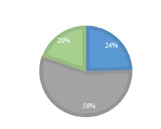 A pie chart with numbers and a few percentages

Description automatically generated